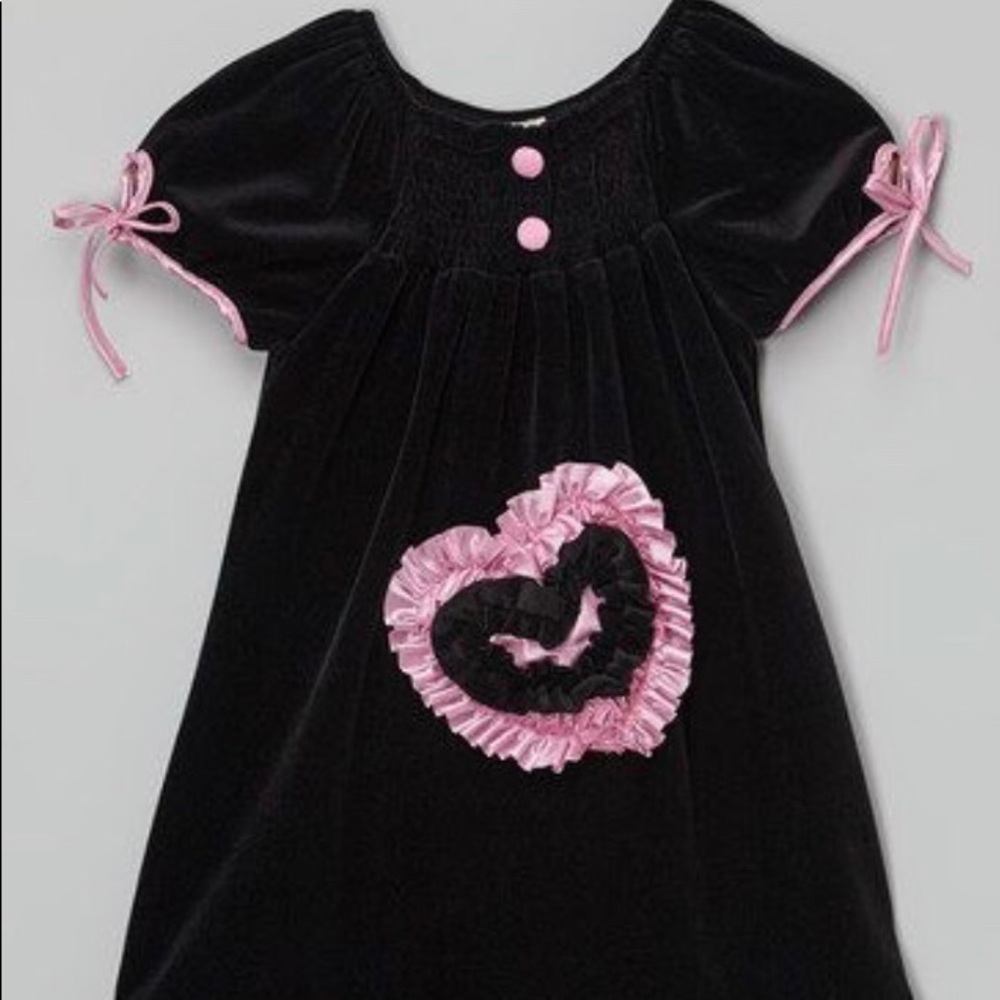 Lele Vintage Black & Lilac Velvet Heart Pocket Dre